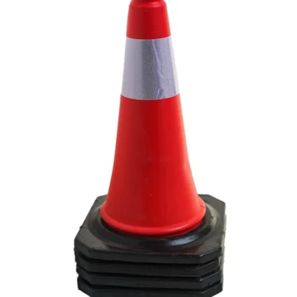 CONE DE SECURITE A 1 REFLECTEURS 45CM AVEC BASE NOIR ARMANO