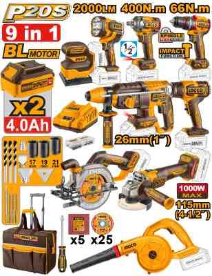 Kit combiné industriel sans fil 9 pièces