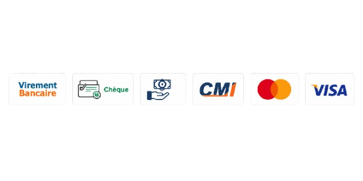 Méthodes de paiement sécurisées disponibles sur Caballus.ma : virement bancaire, paiement par chèque, paiement à la livraison (COD), CMI, Visa et Mastercard pour l'achat d'outillage professionnel, d'EPI et d'équipements industriels au Maroc.