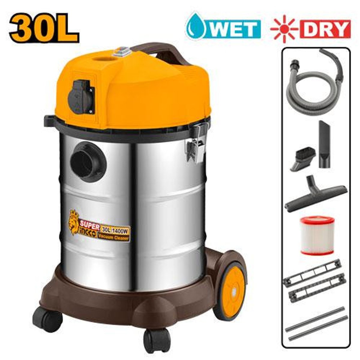 Aspirateur Professionnel 30L 1400W Ref: Vc14301 Ingco 1 Aspirateur Professionnel 30L 1400W Ref: Vc14301 Ingco Ingco Maroc