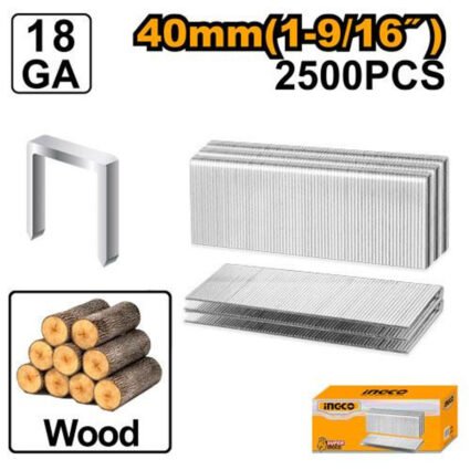 BOITE AGRAFES 40mm 2500 PCS POUR AGRAFEUSE PNEUMATIQUE REF: AST18401 INGCO INGCO Maroc