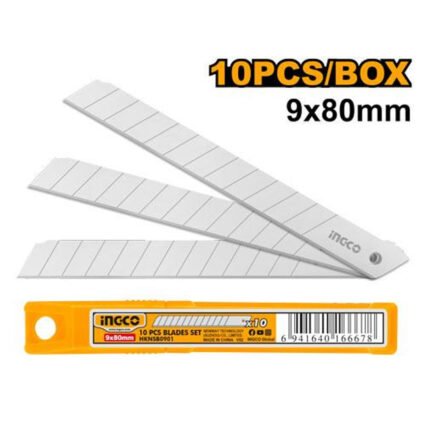 BOITE DE 10 LAMES DE CUTTER 9*80MM REF:HKNSB0901 INGCO INGCO Maroc