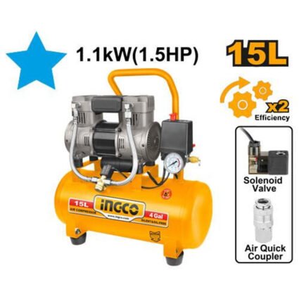 COMPRESSEUR A AIR SILENCIEUX 15L 1100W 1.HP REF:ACS111152 INGCO INGCO Maroc
