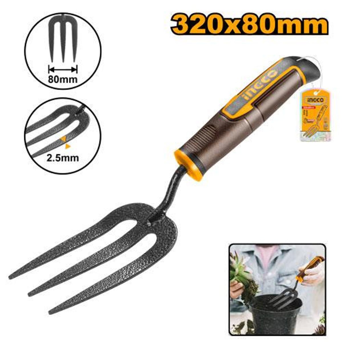 Fourche 2.5*80*340Mm En Acier De Carbone Ref: Hftf38 Ingco 1 Fourche 2.5*80*340Mm En Acier De Carbone Ref: Hftf38 Ingco Ingco Maroc