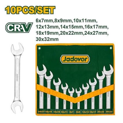 Jeu de 10 clés à double extrémité ouverte JADEVER Maroc