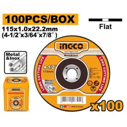 JEU DE 100 DISQUE ABRASIFS 115MM SS REF:MCD10115100 INGCO INGCO Maroc