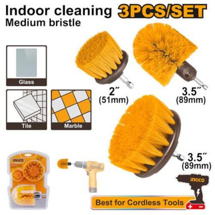 JEU DE 3 BROSSES DE NETTOYAGE POUR VISSEUSE A POILS SOUPLE REF:WCBM0301 INGCO INGCO Maroc