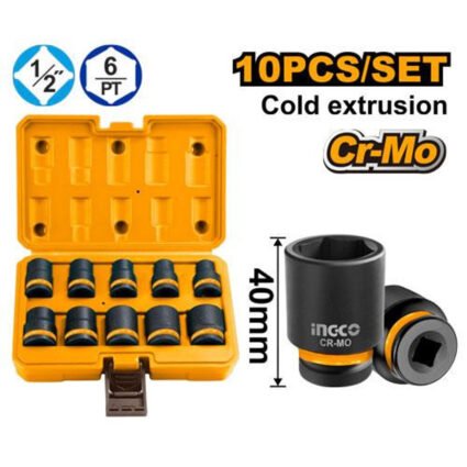 JEU DOUILLES IMPACT 10 PCS REF: HKISSD12101 INGCO INGCO Maroc