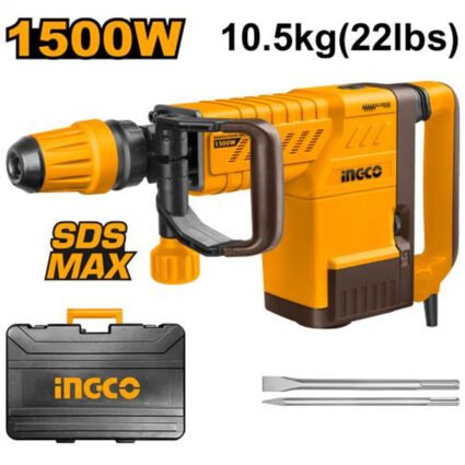 MARTEAU BURINEUR 10kg 1500W+2BURINS REF: PDB15006 INGCO INGCO Maroc