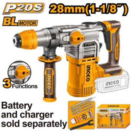 MARTEAU PERFORATEUR SDS PLUS 28mm 20V +6 ACCESSOIRS REF:CRHLI20288 INGCO INGCO Maroc