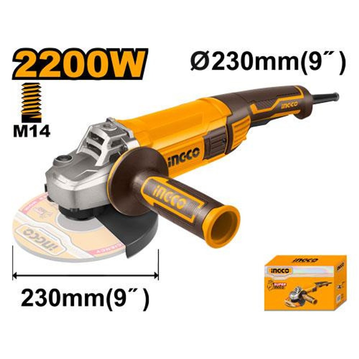 Meuleuse Angulaire 230Mm 2200W Ingco Ref: Ag220018 Ingco 1 Meuleuse Angulaire 230Mm 2200W Ingco Ref: Ag220018 Ingco Ingco Maroc