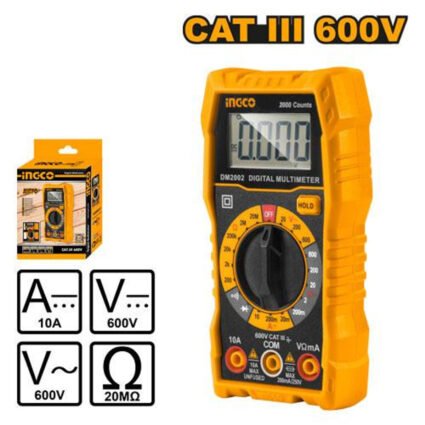 MULTIMETRE DIGITAL LCD 600V CAT III REF: DM2002 INGCO INGCO Maroc