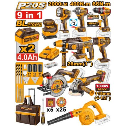 PACK 9 MACHINES REF:COSLI250381 INGCO -C- INGCO Maroc