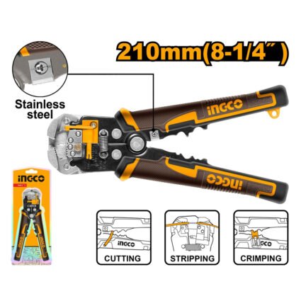 PINCE A DENUDER AUTOMATIQUE 0.2-6mm² REF:HWSP102418 INGCO INGCO Maroc
