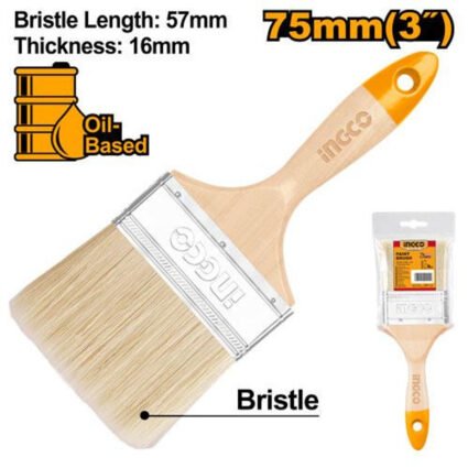 PINCEAU EN BOIS 75MM POUR PEINTURE A HUILE LONGUEUR DES POILS:57MM REF:CHPTB0103 INGCO INGCO Maroc