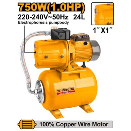POMPE A EAU A JET AUTOMATIQUE 750W 1HP REF:JPT07508 INGCO INGCO Maroc