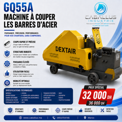 Machine à couper les barres d’acier GQ55A 4 kW au Maroc