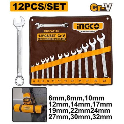 SET DE 12 CLES MIXTES 6-32MM REF HKSPA1143 INGCO INGCO Maroc