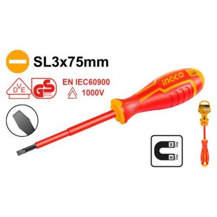 TOURNEVIS PLAT ISOLE SL3*75MM 1000V REF:HISD813075 INGCO INGCO Maroc