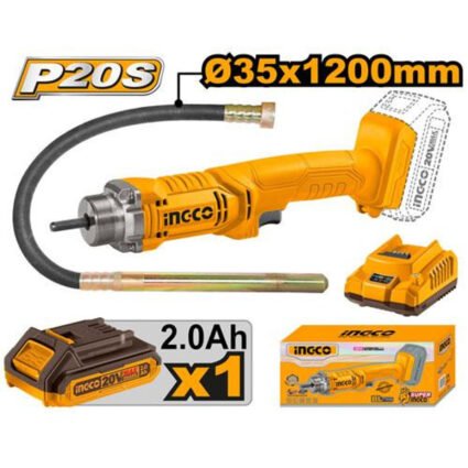 VIBREUR ELECTRIQUE A BETON 20V AVEC AIGUILLE +1BATTERIE REF:CCVLI2023011 INGCO INGCO Maroc